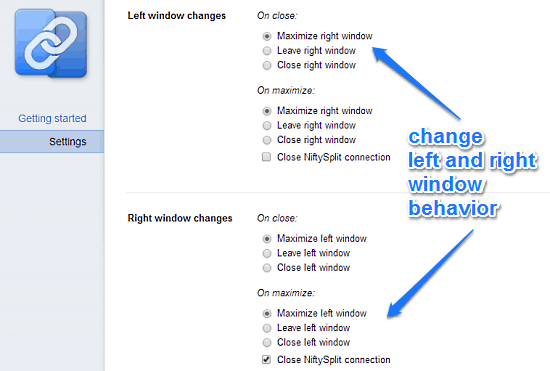 niftysplit settings