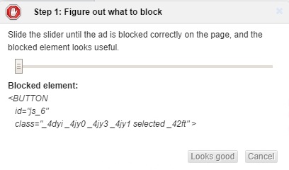 AdBlock Interface with Slider