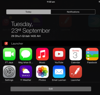 Launcher in Notification Center