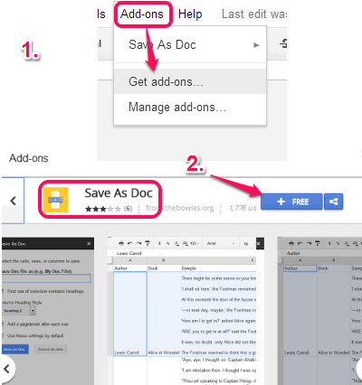 install Save as Doc add-on