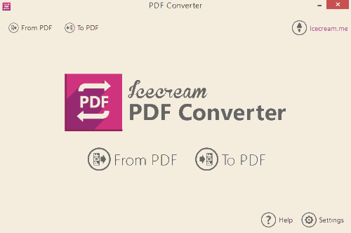 Icecream PDF Converter- interface