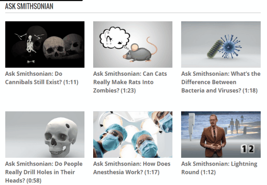 List of Ask Smithsonian Videos