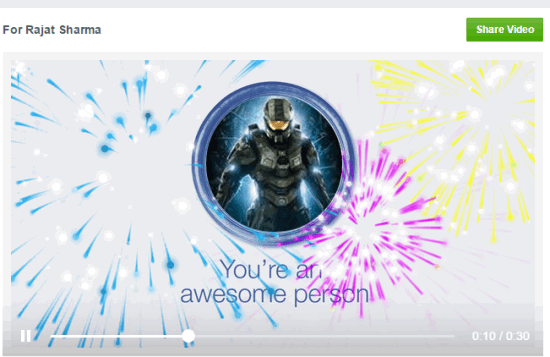 create thank you video card for your Facebook friends