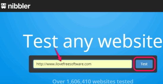 enter website address to test