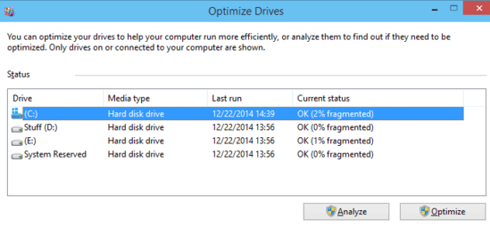 optimize disk drives