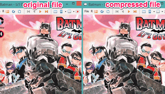 original and compressed file