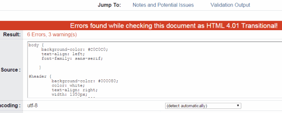 W3C CSS Validator