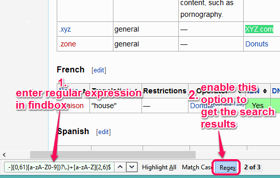 add regular expression and enable Regex option to get the results