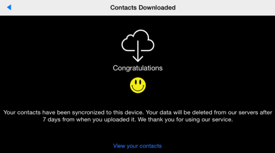 contacts downloaded from cloud to iPhone