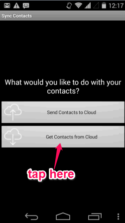 get contacts from cloud