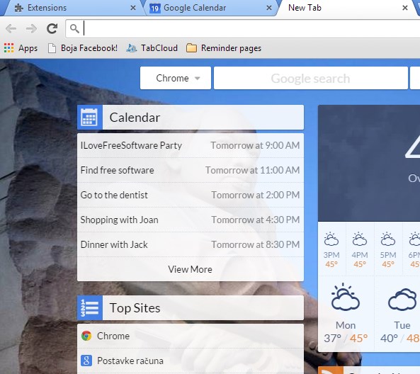 google calendar missing from chrome webstore launcher