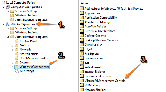 windows 10 access mmc settings