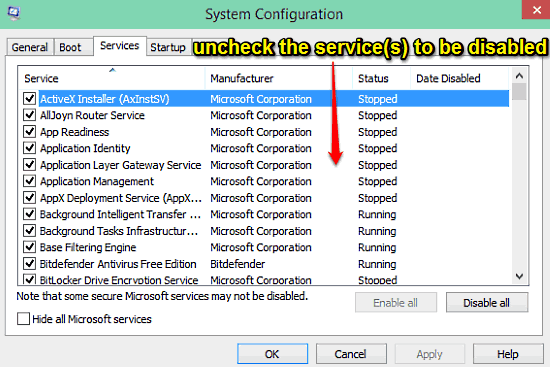 windows 10 services disable list