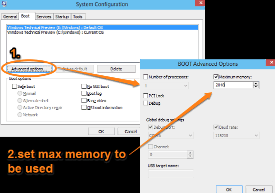 windows 10 set maximum physical memory