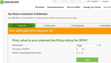 H&R tax calculator