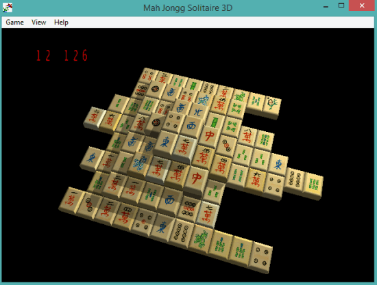 Mah Jongg Solitaire 3D- interface