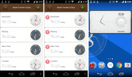 android travel clock app