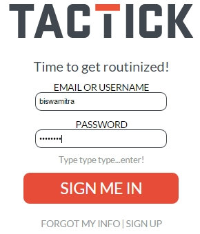 Tactick Log in