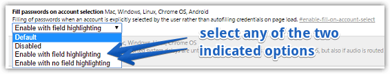 google chrome disable autofilling of passwords