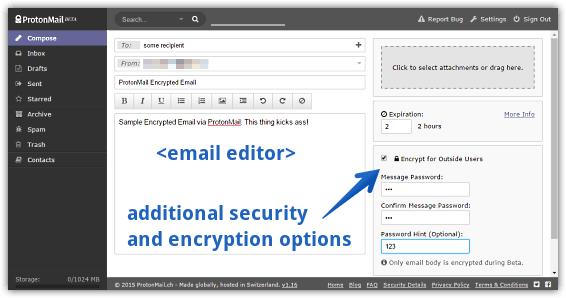 protonmail send encrypted email