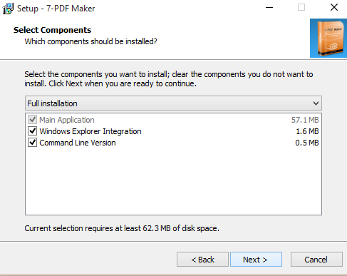 select components for installation