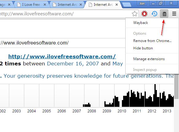 wayback machine extensions chrome 3