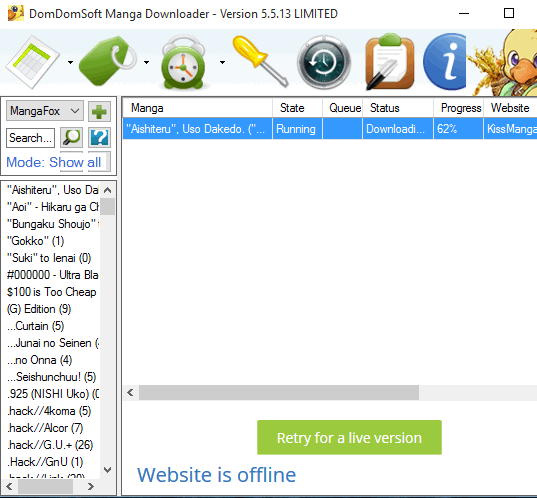 DomDomSoft Manga Downloader- interface