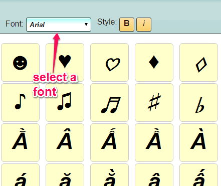 select a font