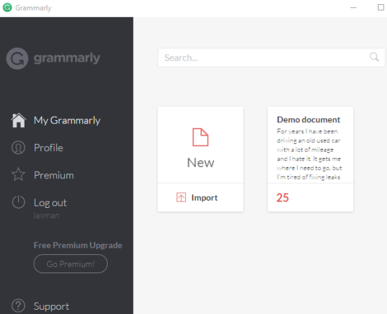 Grammarly Editor for Windows