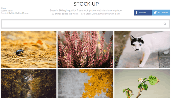 Stock Up- website to find stock photos