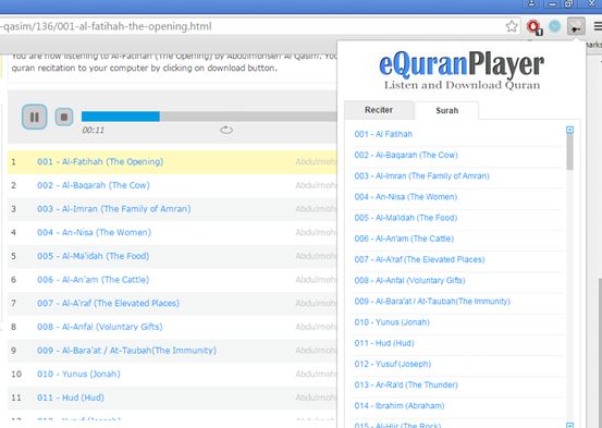 quran player extensions chrome 5