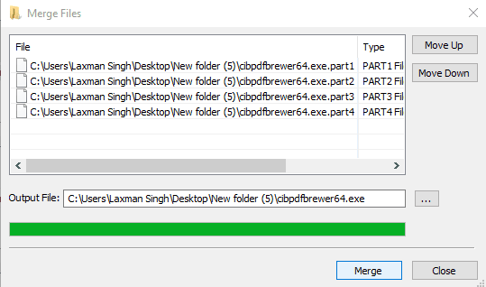 Merge Files option