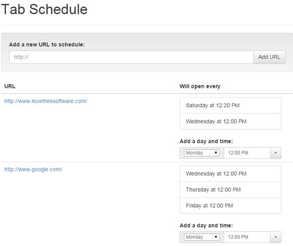 URL open scheduler extensions chrome 3