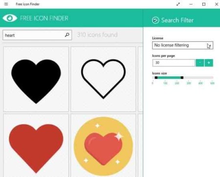free icon finder filter