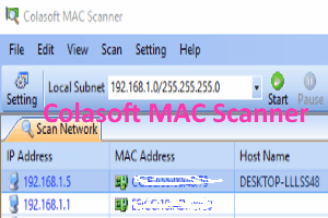 MAC Scanner, Free MAC Address Scanner - Colasoft