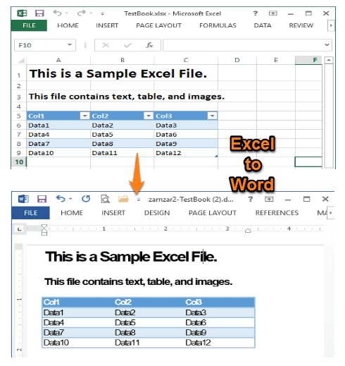 Converter excel to word