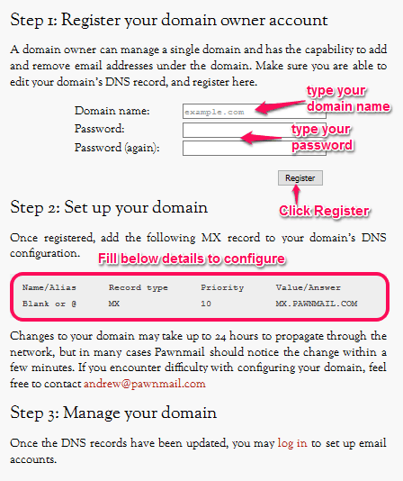 main steps pawnmail