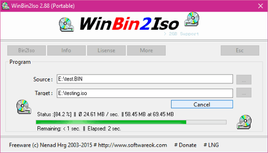 WinBin2Iso 6.21 download the last version for windows