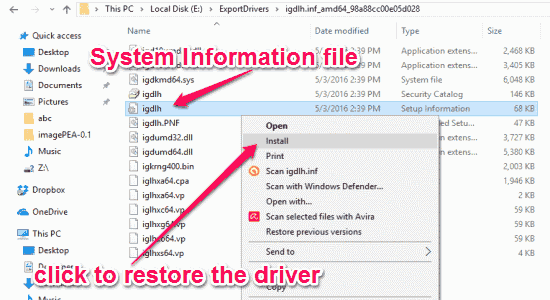 restore drivers