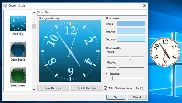 desktop clock widget windows 10