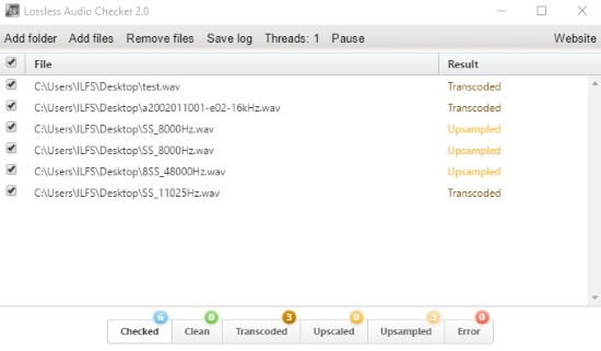 lossless audio checker