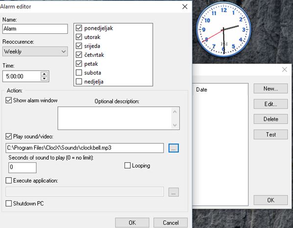 windows 10 desktop digital alarm clock