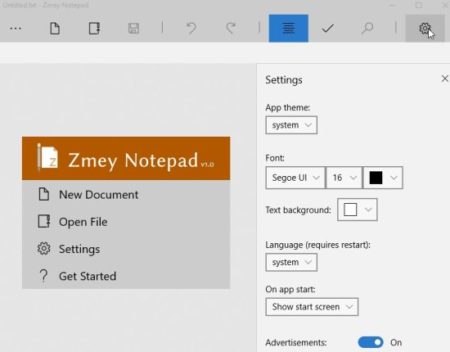 zmey notepad settings