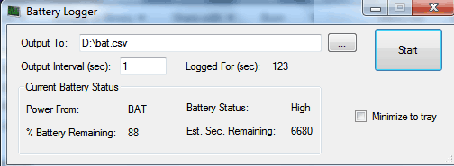 Battery data logger software: BatLogger