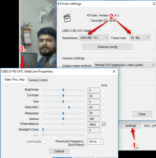 software to adjust webcam settings