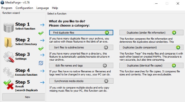 Sync media folders: Mediapurge