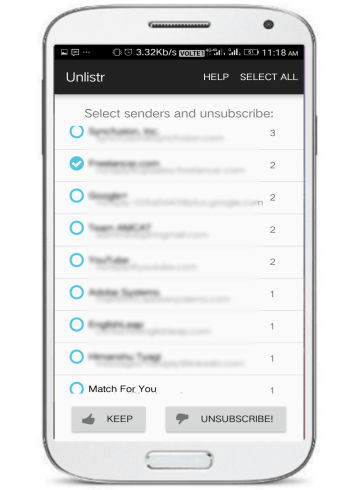 bulk unsubscribe Newsletters in Gmail on Android