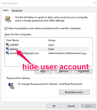 How To Hide User Accounts On Windows Login Screen