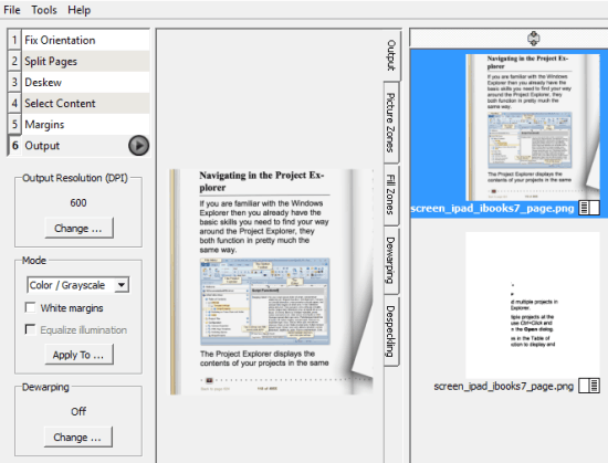 output settings