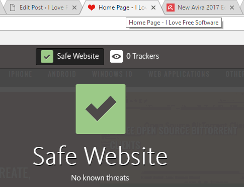 shows safe website hint